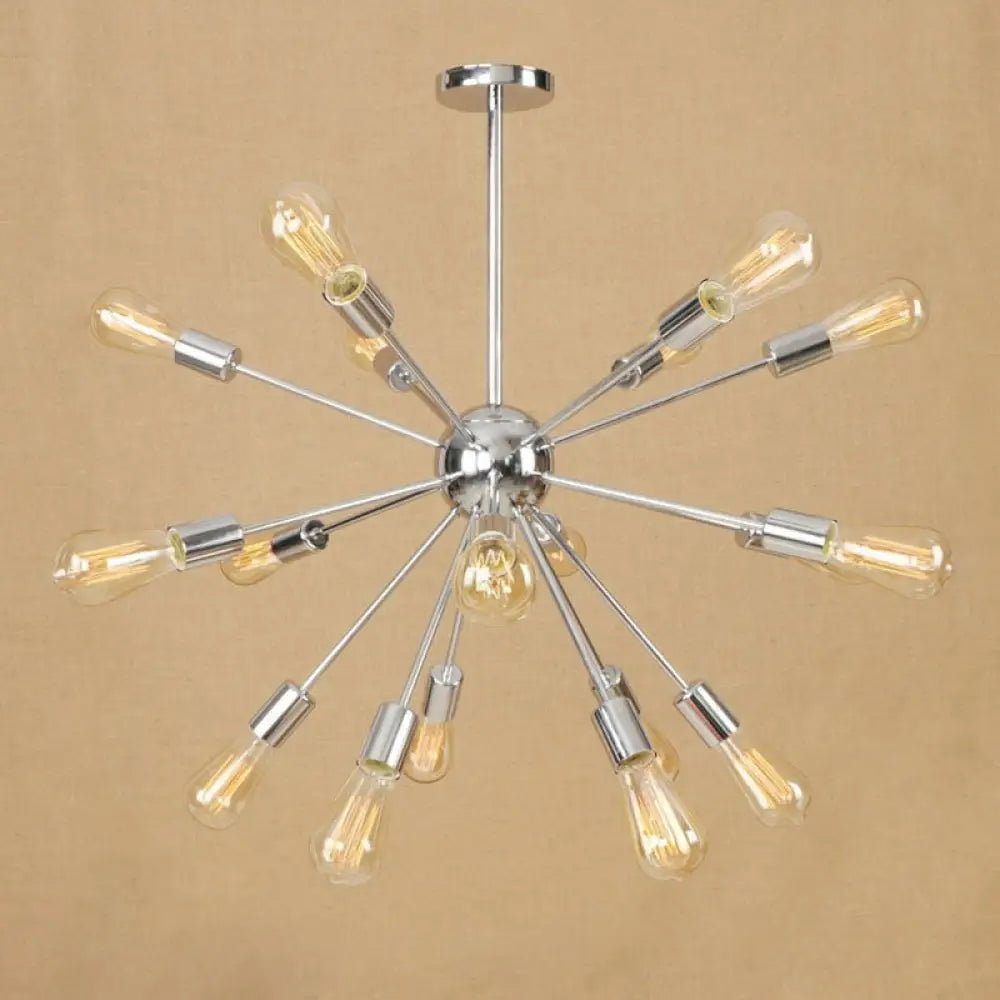 Farmhouse 18/21-Light Iron Chandelier: Copper/Gold Sputnik Ceiling Fixture For Dining Room 18 /