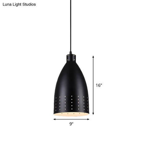 Farmhouse Aluminum Dome Pendant Lamp - Black Etched 6.5’/9’/12’ Wide 1-Light Down Lighting