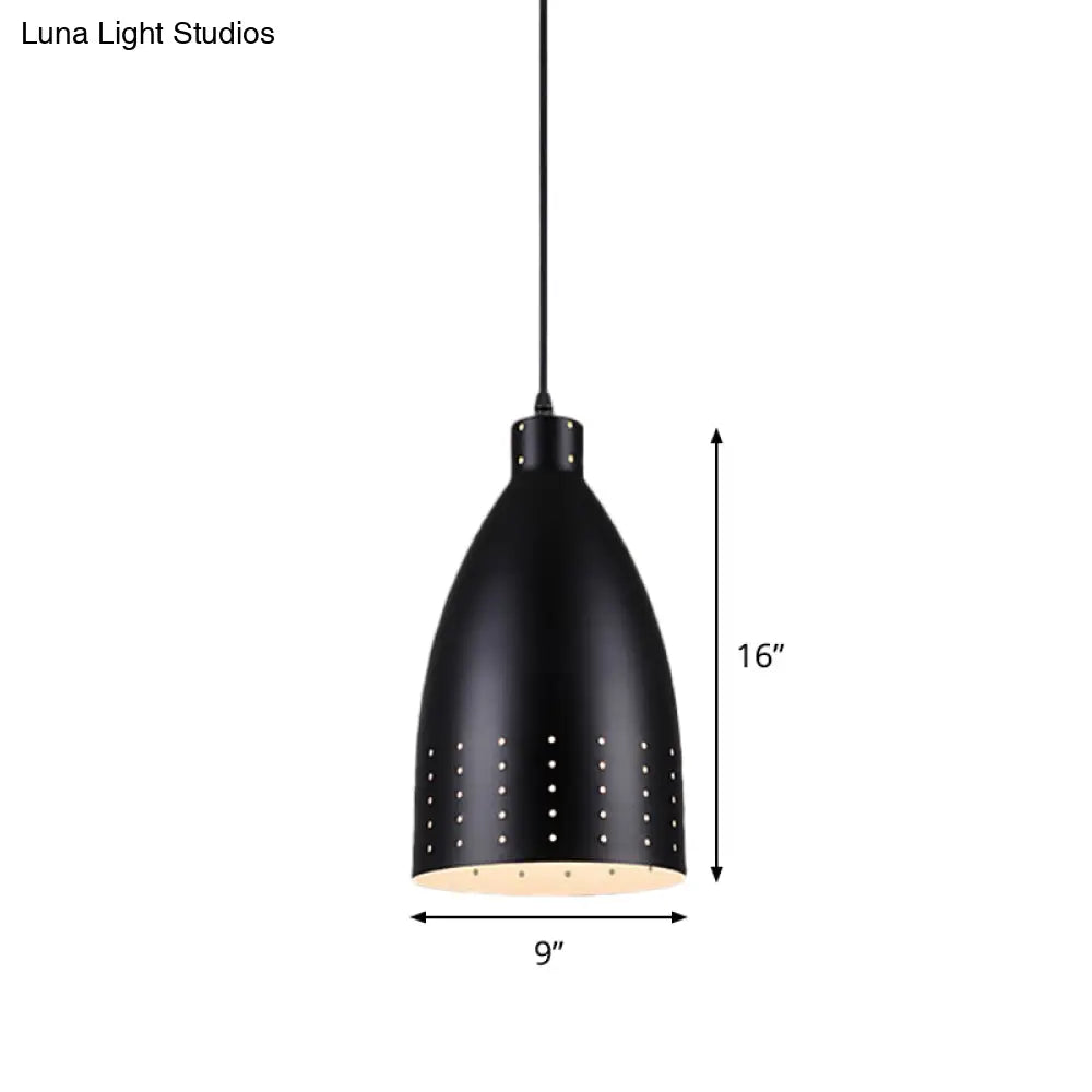 Farmhouse Aluminum Dome Pendant Lamp - Black Etched 6.5’/9’/12’ Wide 1-Light Down Lighting