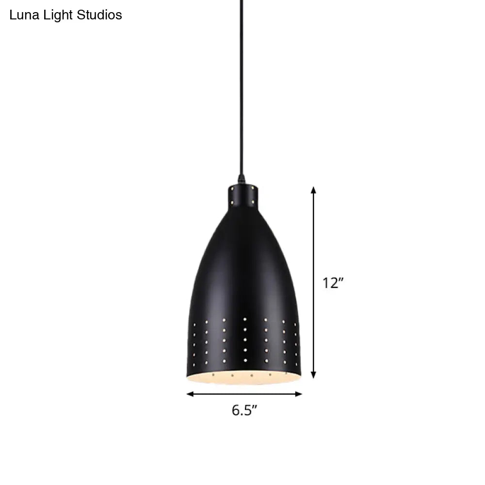 Farmhouse Aluminum Dome Pendant Lamp - Black Etched 6.5’/9’/12’ Wide 1-Light Down Lighting