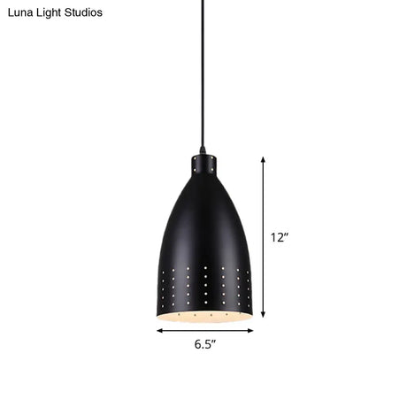 Farmhouse Aluminum Dome Pendant Lamp - Black Etched 6.5’/9’/12’ Wide 1-Light Down Lighting