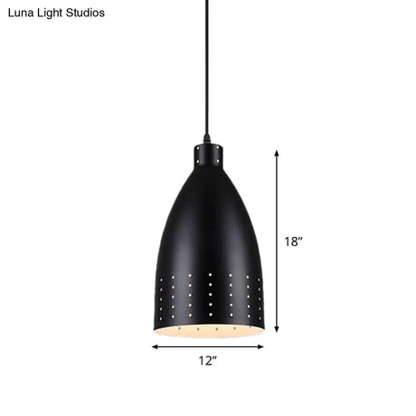 Farmhouse Aluminum Dome Pendant Lamp - Black Etched 6.5’/9’/12’ Wide 1-Light Down Lighting