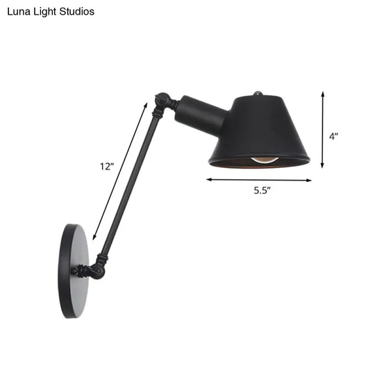 Farmhouse Black Iron Wall Lamp Sconce With Swing Arm - Bell Mount Light Fixture

Note: While It Is