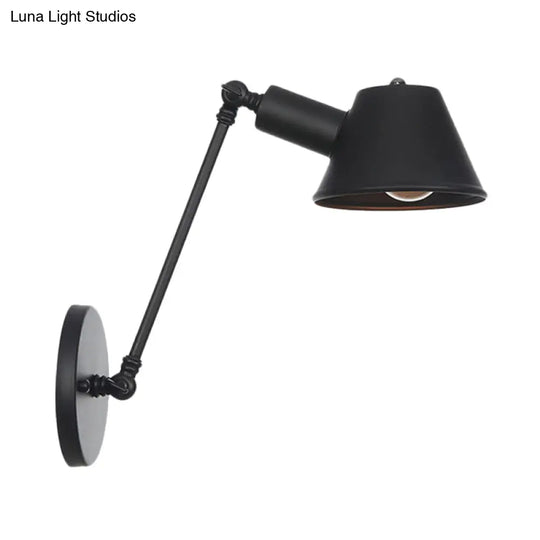 Farmhouse Black Iron Wall Lamp Sconce With Swing Arm - Bell Mount Light Fixture

Note: While It Is