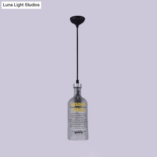 Farmhouse Bottle Glass Pendant Ceiling Light Fixture - Brown/Yellow 1 Bulb