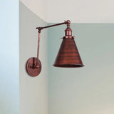 Farmhouse Cone Wall Sconce - Black/Rust Iron Lighting Fixture For Bedroom Rust / 6+6
