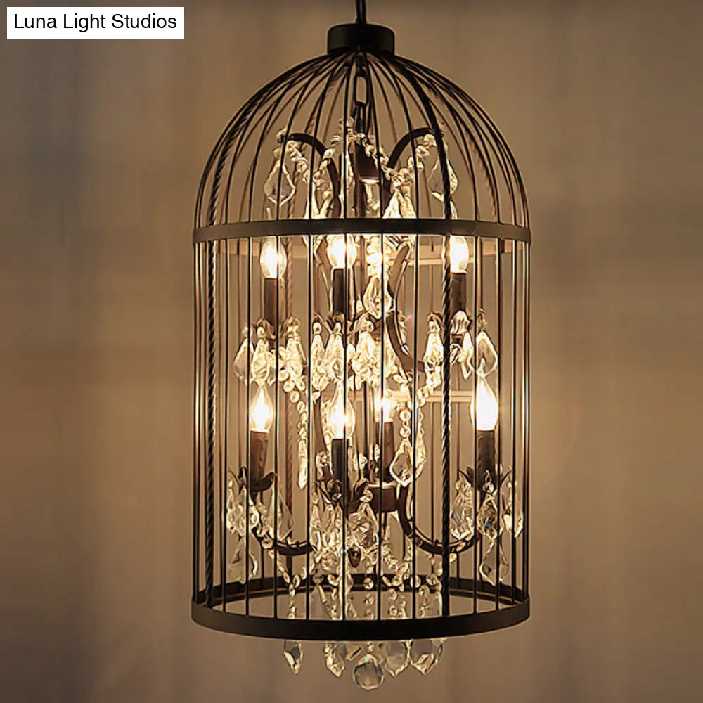 Farmhouse Crystal Pendant Light For Restaurant Ceiling Chandelier