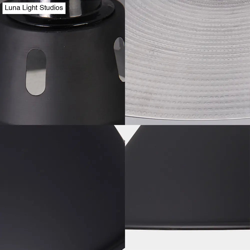 Farmhouse Metallic Black Pendant Light For Dining Tables - 14’/16’ Bowl Design