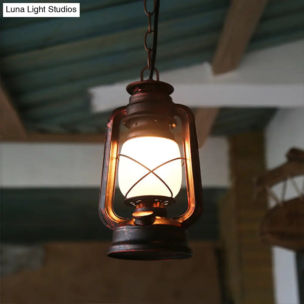 Copper Farmhouse Pendant Light With Milk Glass Shade And 1 Bulb - Sizes 5.5 7 Or 8 Wide