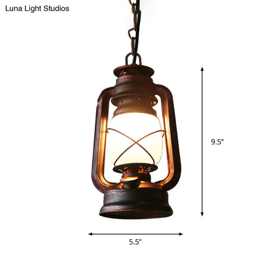 Copper Farmhouse Pendant Light With Milk Glass Shade And 1 Bulb - Sizes 5.5 7 Or 8 Wide