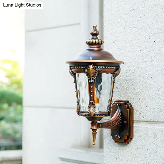 Farmhouse Rust Water Glass Wall Sconce - 7.5/10 W 1 Light Urn Mounted Lamp Fixture