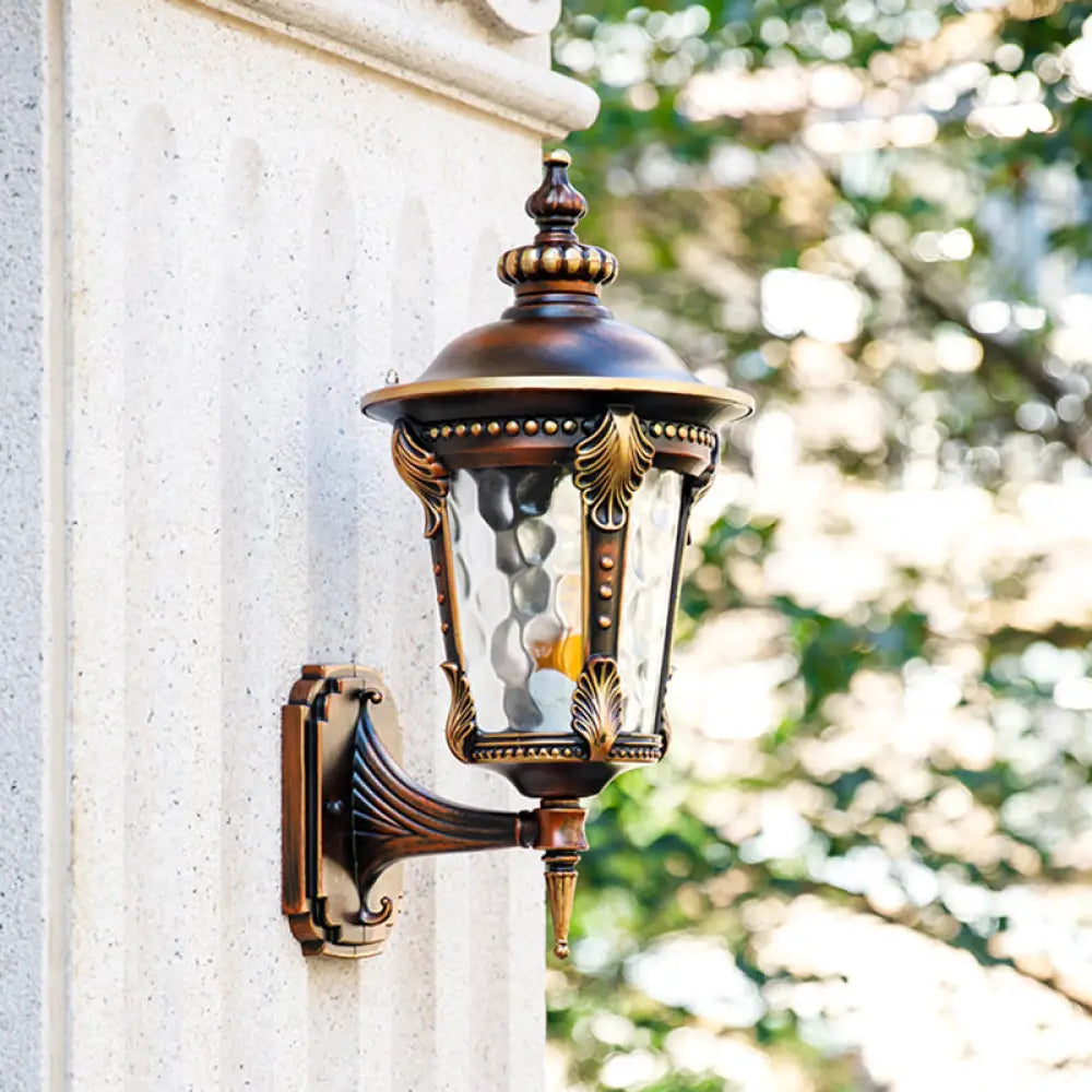 Farmhouse Rust Water Glass Wall Sconce - 7.5/10 W 1 Light Urn Mounted Lamp Fixture / 7.5