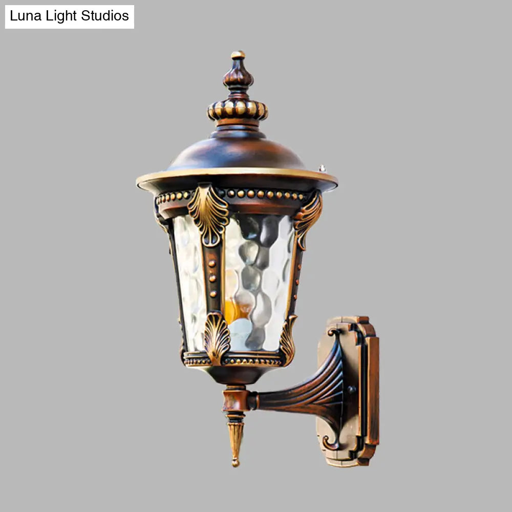 Farmhouse Rust Water Glass Wall Sconce - 7.5/10 W 1 Light Urn Mounted Lamp Fixture