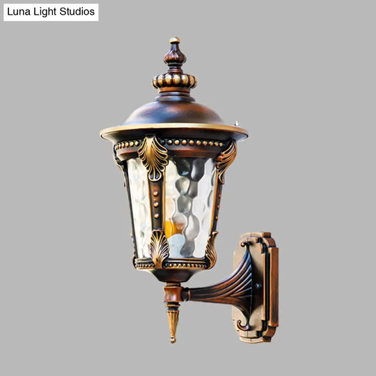 Farmhouse Rust Water Glass Wall Sconce - 7.5/10 W 1 Light Urn Mounted Lamp Fixture