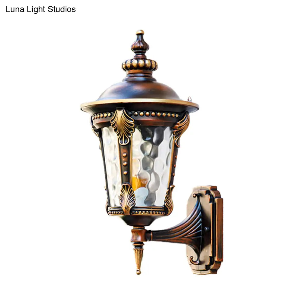 Farmhouse Rust Water Glass Wall Sconce - 7.5/10 W 1 Light Urn Mounted Lamp Fixture