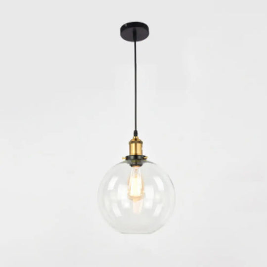 Farmhouse Style Glass Pendant Light With Geometric Shade For Dining Room Ceiling Clear / C