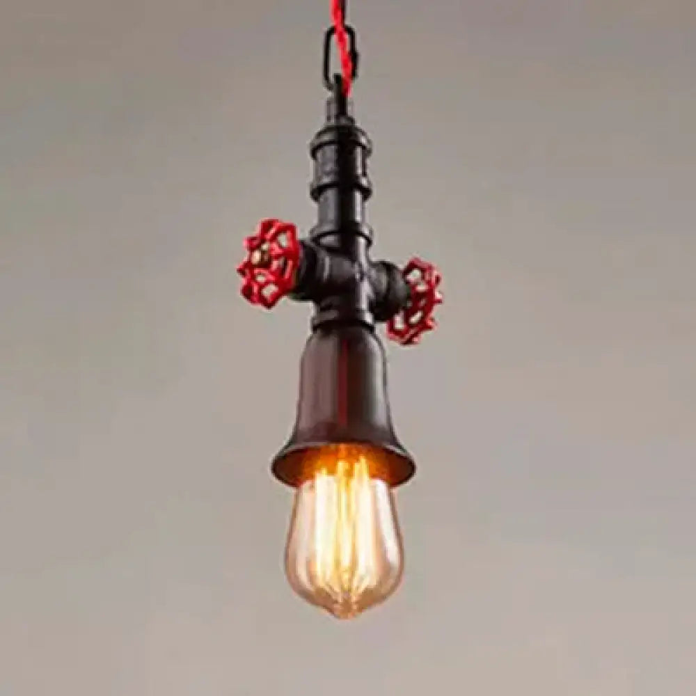 Farmhouse Style Metal Pipe Pendant Light - Black/Bronze Finish Single Bulb Valve Included Ideal For