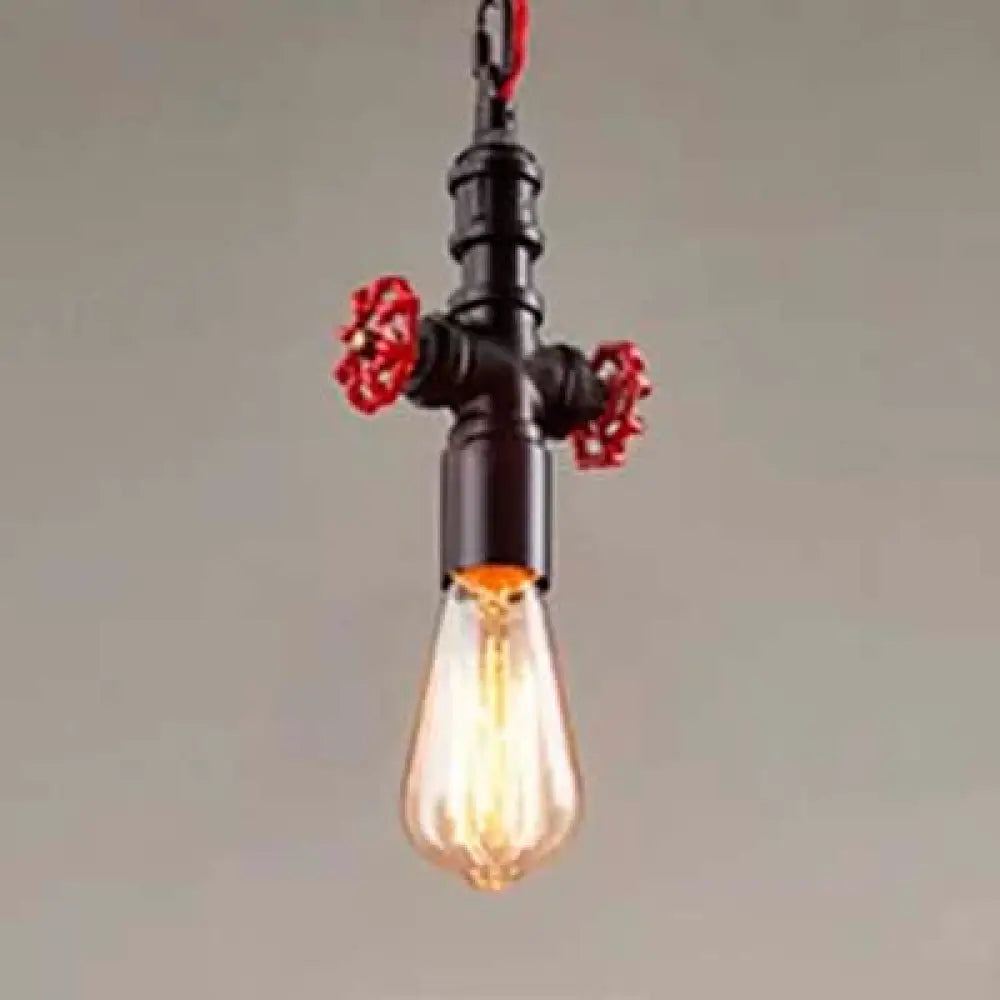 Farmhouse Style Metal Pipe Pendant Light - Black/Bronze Finish Single Bulb Valve Included Ideal For