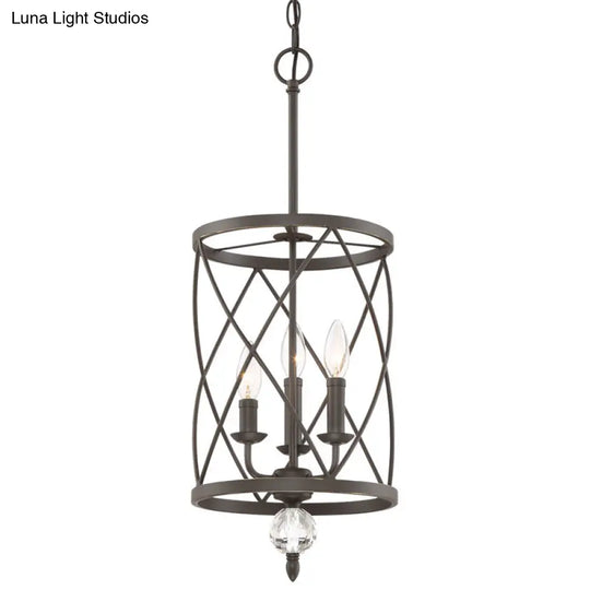 Farmhouse Trellis Cage Ceiling Chandelier With Hanging Chain - Classic Metal Light