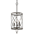 Farmhouse Trellis Cage Ceiling Chandelier With Hanging Chain - Classic Metal Light Black