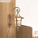 Farmhouse Wall Sconce Light With Opal Glass Shade And Lantern Design Black/Coffee