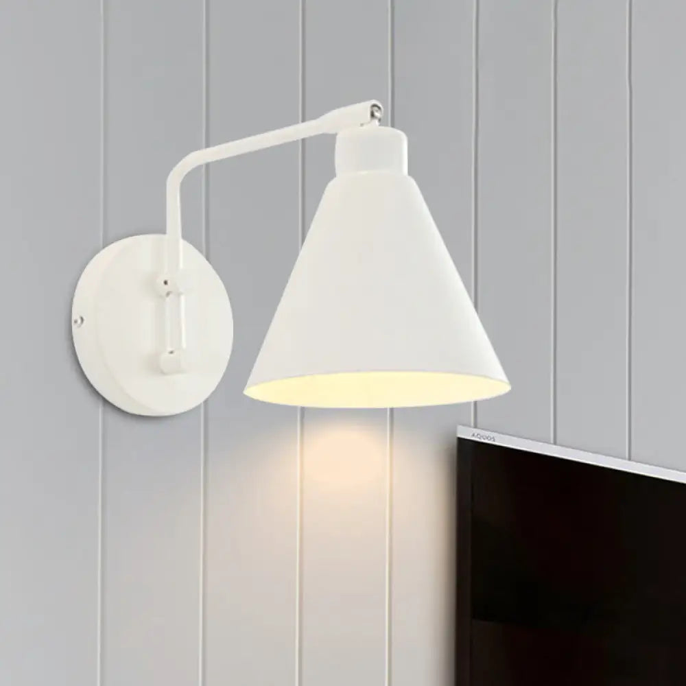 Farmhouse White/Black Rotatable Wall Mount Sconce Light Fixture For Living Room White