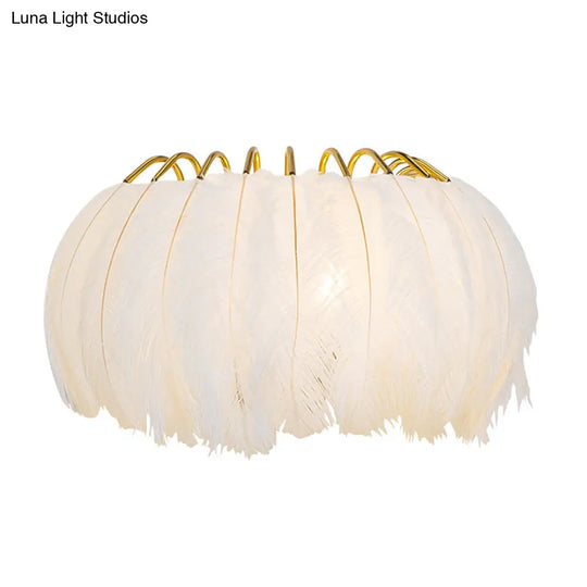 Feather Half-Round Minimalist Wall Sconce For Bedroom