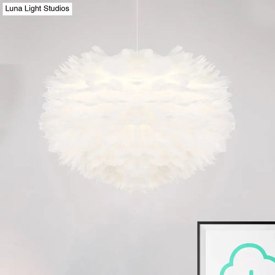 Feather Pendant Light With Modern Style Shade - Ceiling Fixture