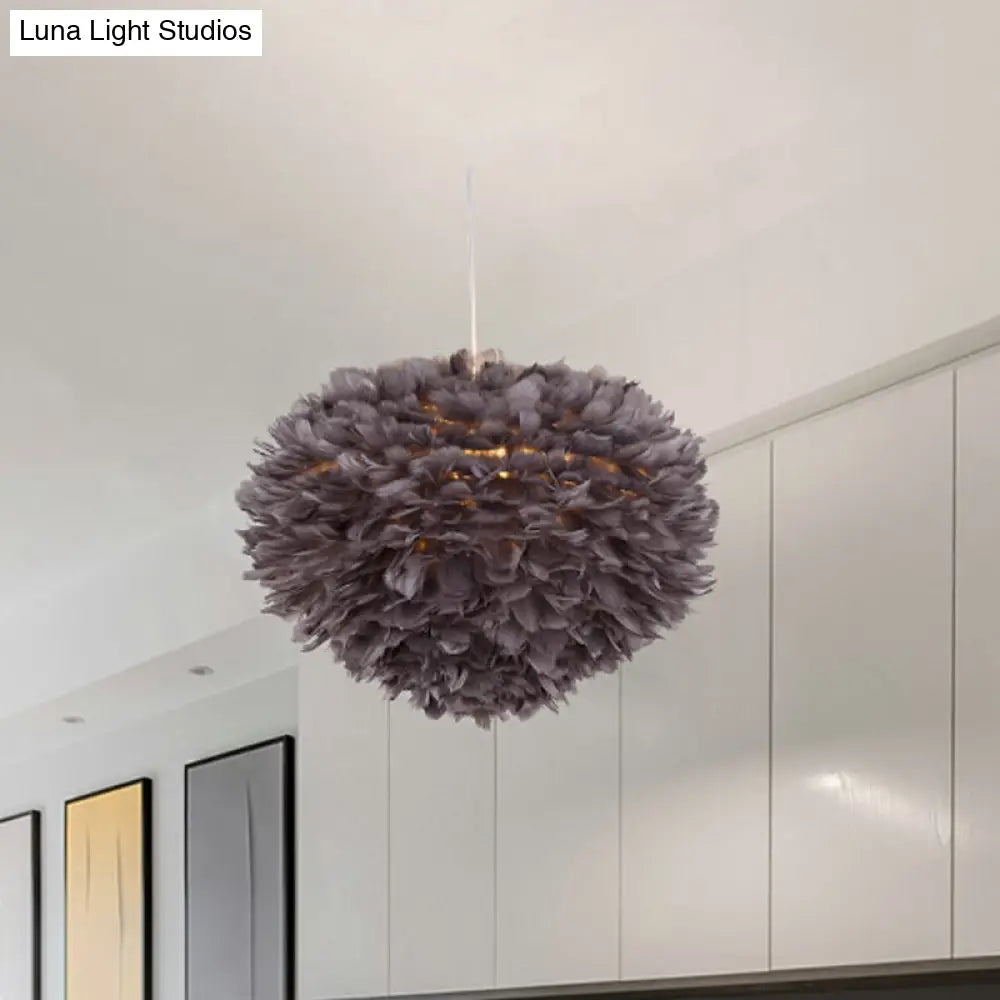 Feather Pendant Light With Modern Style Shade - Ceiling Fixture