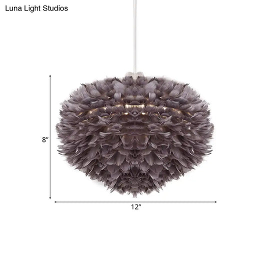 Feather Pendant Light With Modern Style Shade - Ceiling Fixture