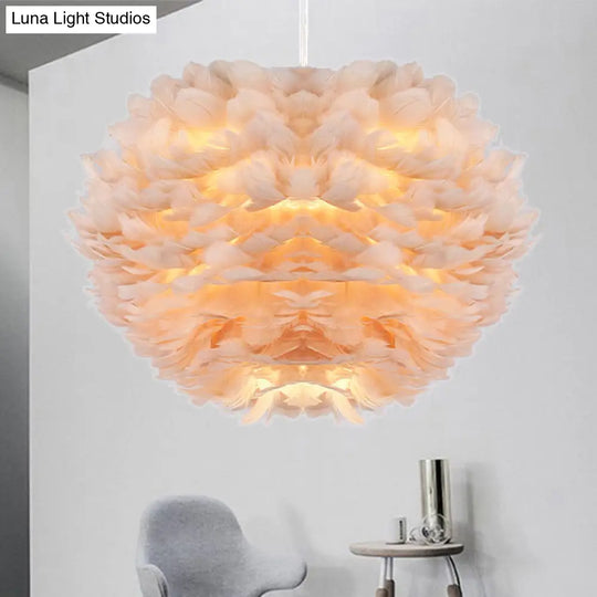 Feather Pendant Light: Modern Style Ceiling Fixture Grey / 12