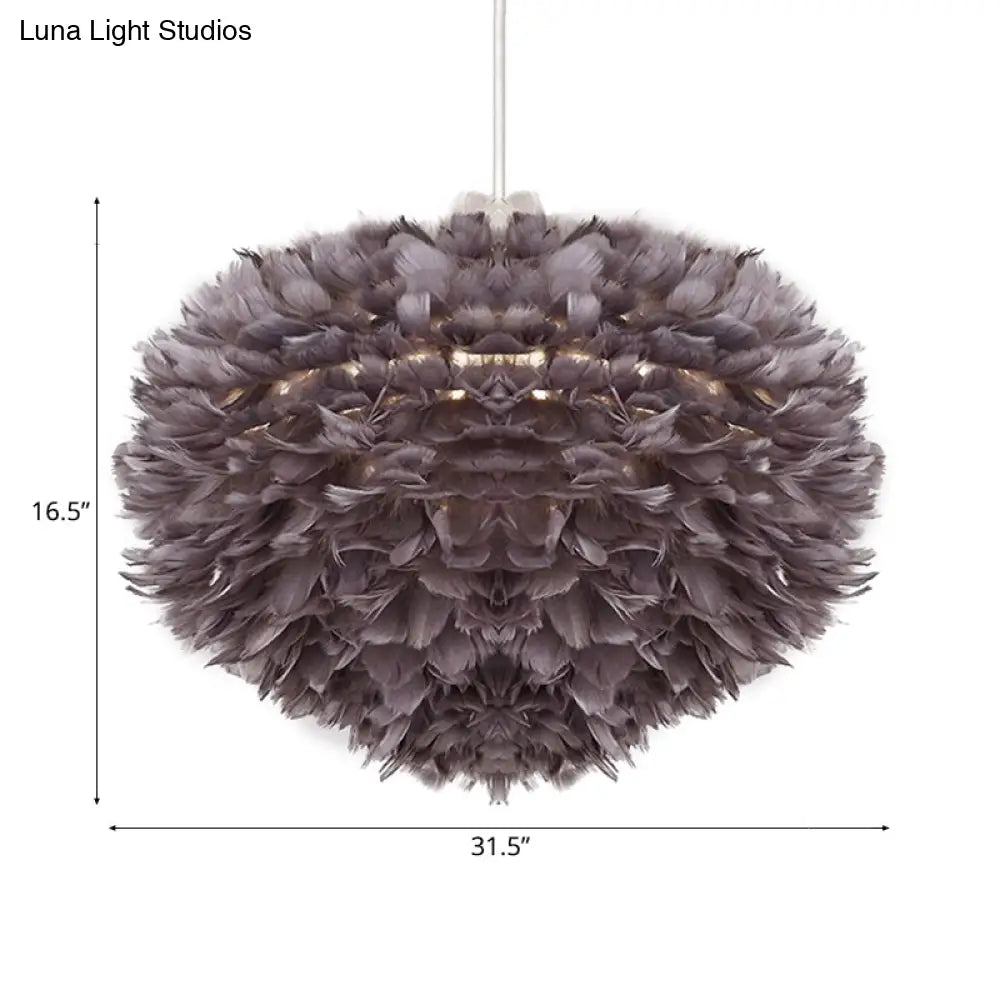 Feather Pendant Light With Modern Style Shade - Ceiling Fixture