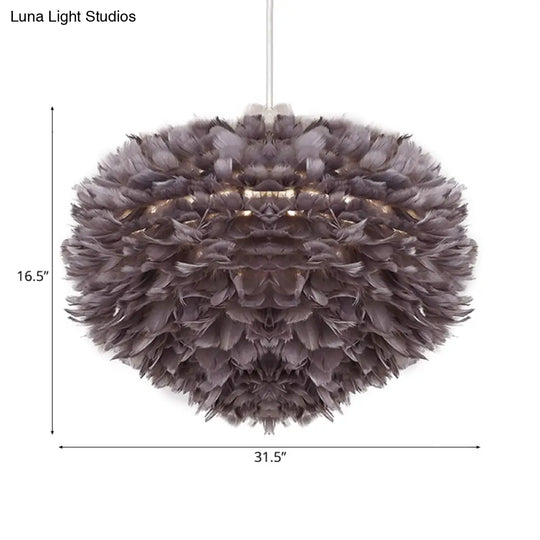 Feather Pendant Light With Modern Style Shade - Ceiling Fixture