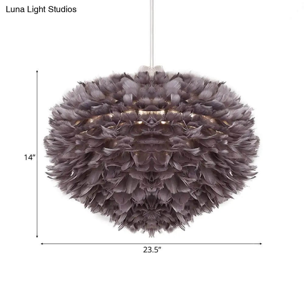 Feather Pendant Light With Modern Style Shade - Ceiling Fixture