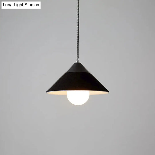Felt Tapered Ceiling Light Farmhouse 1-Light - Black/Grey For Dining Room