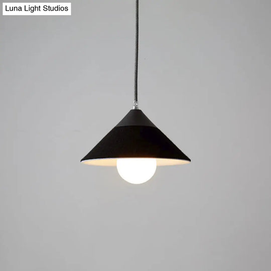 Felt Tapered Ceiling Light Farmhouse 1-Light Down Lighting In Black/Grey For Dining Room