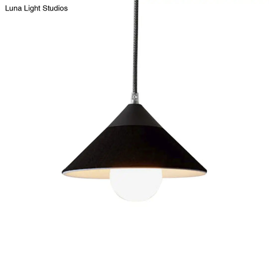 Felt Tapered Ceiling Light Farmhouse 1-Light Down Lighting In Black/Grey For Dining Room