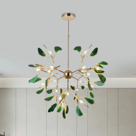 Firefly Agate Ceiling Pendant Lamp - Modern 4/16-Light Chandelier For Living Room In Blue/Green 16 /