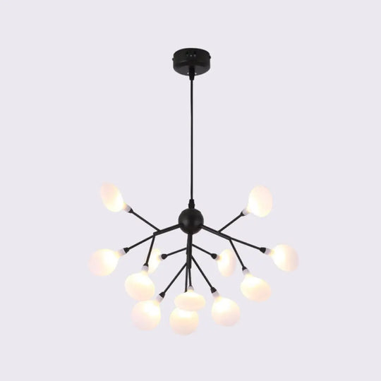 Firefly Chandelier: Minimalist Led Acrylic Suspension Light For Clothing Shops 12 / Black