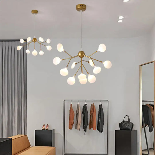 Firefly Chandelier: Minimalist Led Acrylic Suspension Light For Clothing Shops 12 / Gold