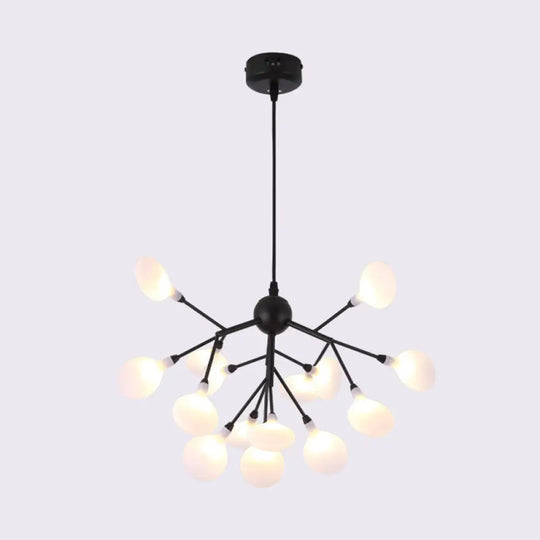 Firefly Chandelier: Minimalist Led Acrylic Suspension Light For Clothing Shops 15 / Black