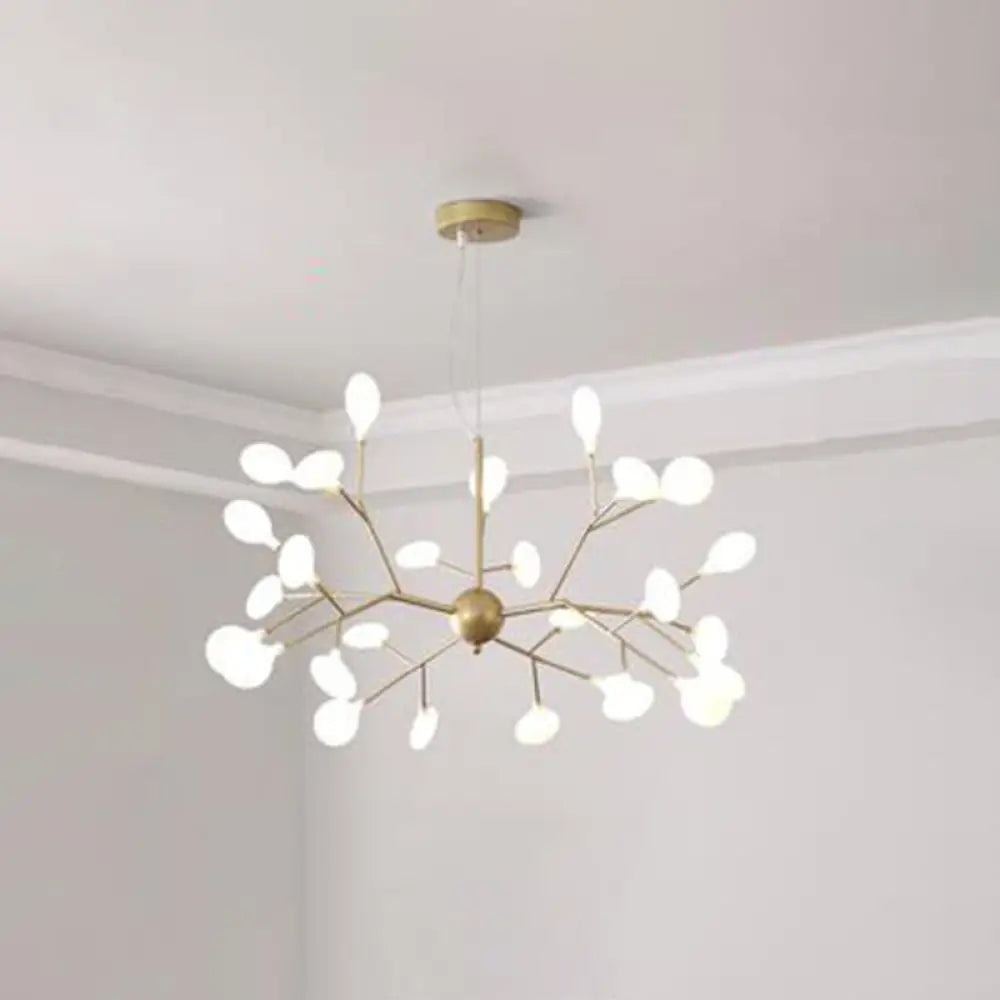 Firefly-Inspired Chandelier With Frosted Acrylic Shade - Perfect For Modern Living Rooms 27 / Gold