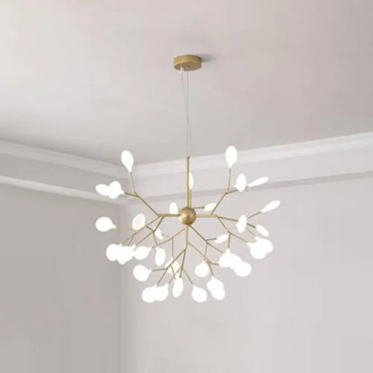 Firefly-Inspired Chandelier With Frosted Acrylic Shade - Perfect For Modern Living Rooms 36 / Gold