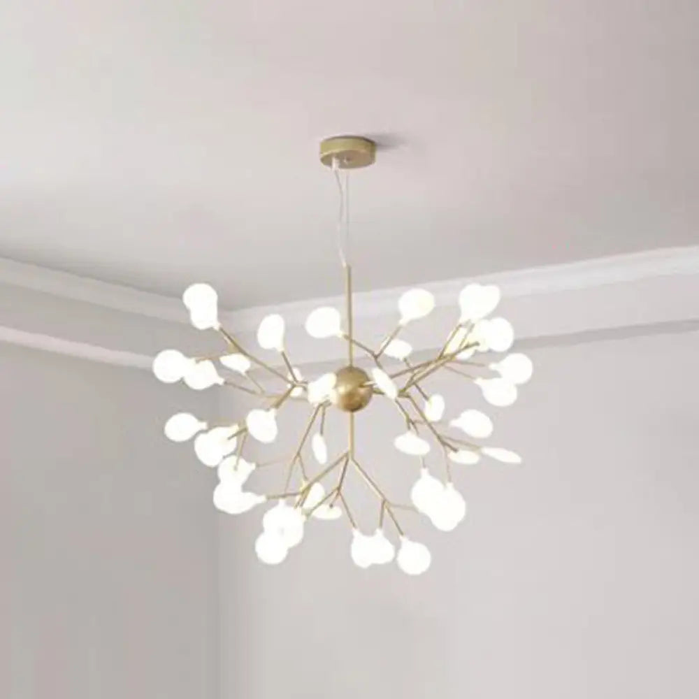 Firefly-Inspired Chandelier With Frosted Acrylic Shade - Perfect For Modern Living Rooms 45 / Gold