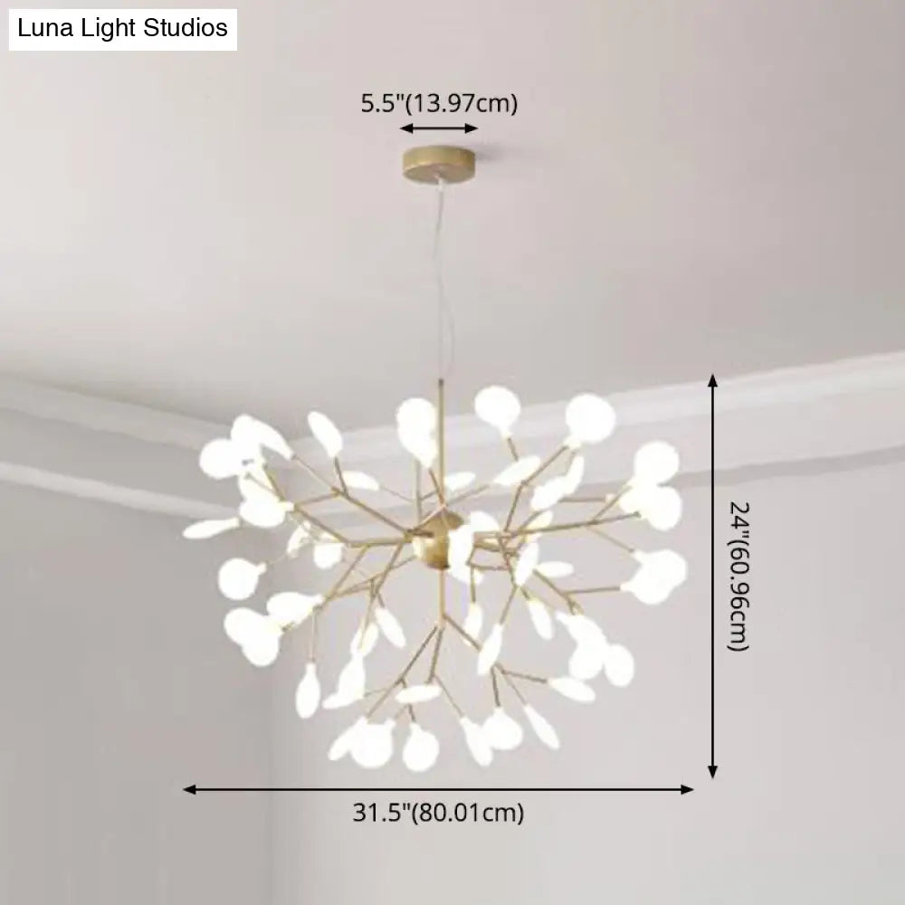 Firefly-Inspired Chandelier With Frosted Acrylic Shade - Perfect For Modern Living Rooms