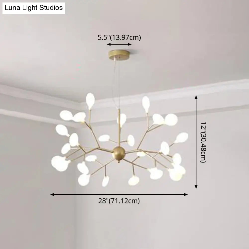 Firefly-Inspired Chandelier With Frosted Acrylic Shade - Perfect For Modern Living Rooms