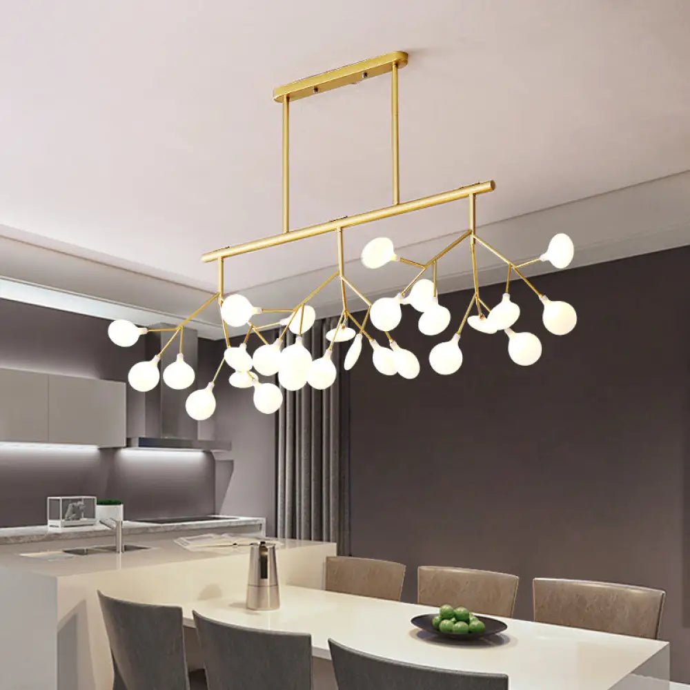 Firefly Island Pendant: Postmodern Metal Ceiling Lamp - 36 Head Suspension For Restaurant White