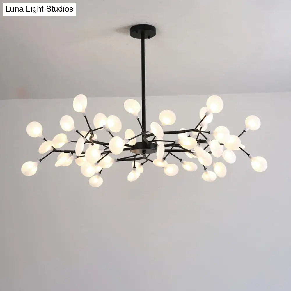 Modern Nordic Style Acrylic Firefly Led Suspension Light For Living Room 54 / Black