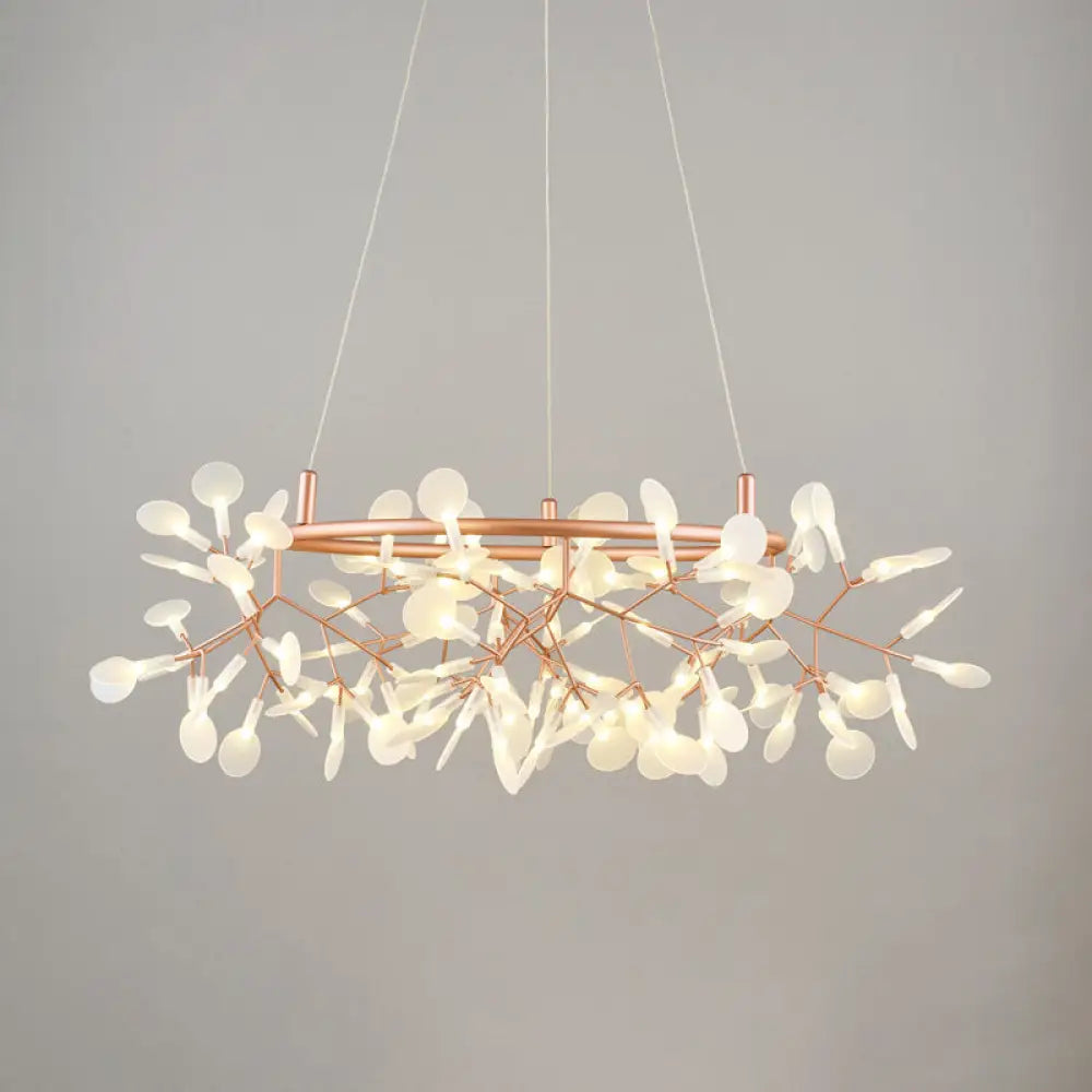 Firefly Led Ceiling Light In Rose Gold - Modern Acrylic Chandelier For Bedroom 108 /