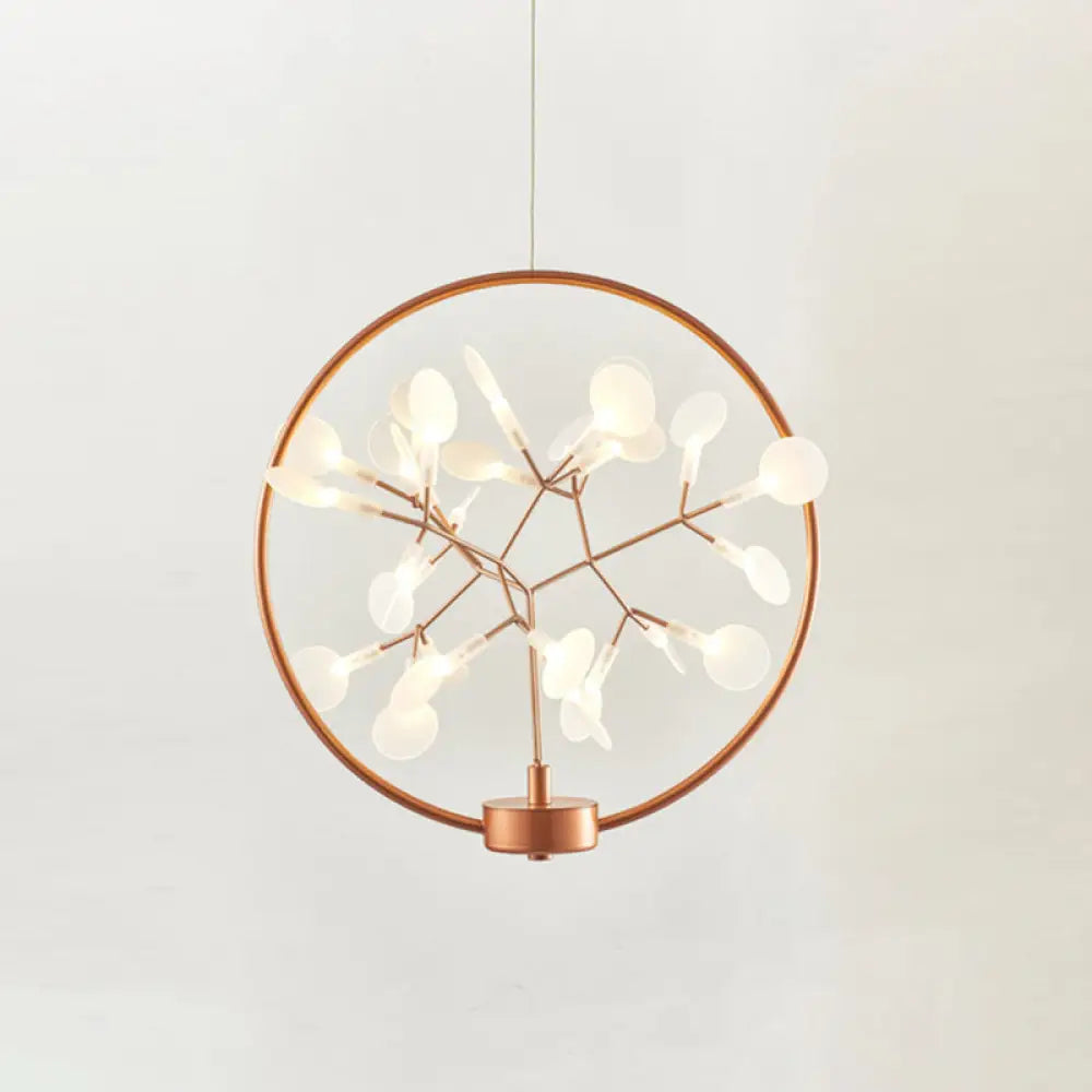 Firefly Led Ceiling Light In Rose Gold - Modern Acrylic Chandelier For Bedroom 27 /